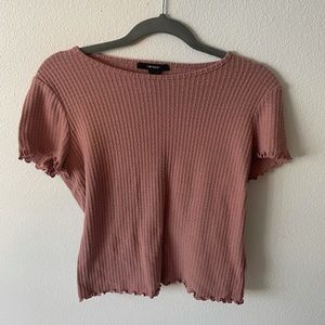 Forever 21 pink fitted waffle top